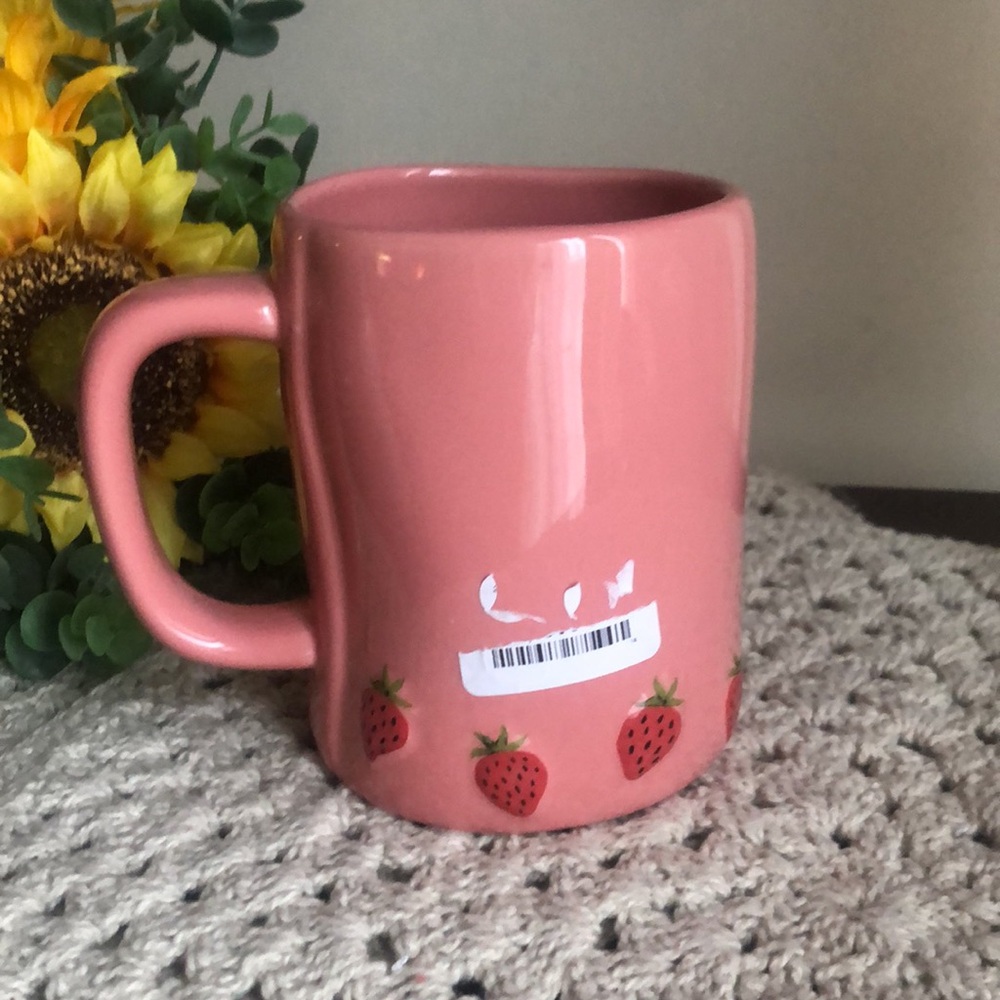 Rae Dunn Pink SWEET SUMMER Strawberry Coffee Mug - Picture 5 of 8